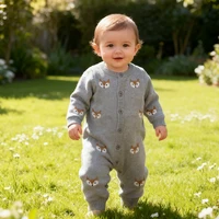 2025 Baby Knitted Rompers Cartoon Fox Cotton Clothing Newborn Baby Girls Knitting Princess Long Sleeves Autumn Jumpsuit Knitwear