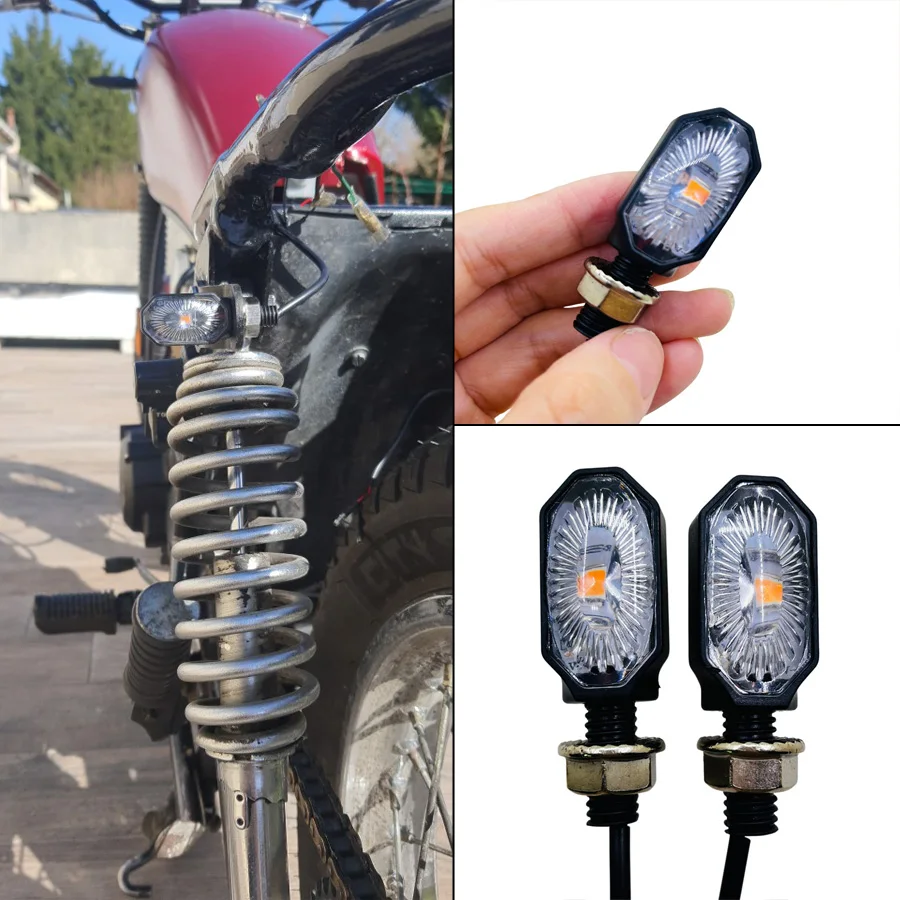 Per Harley Suzuki Honda Benelli Chopper Dirt Bike 1 Paio Universale Led Mini Indicatore Moto Anteriore Posteriore Indicatore Di Direzione