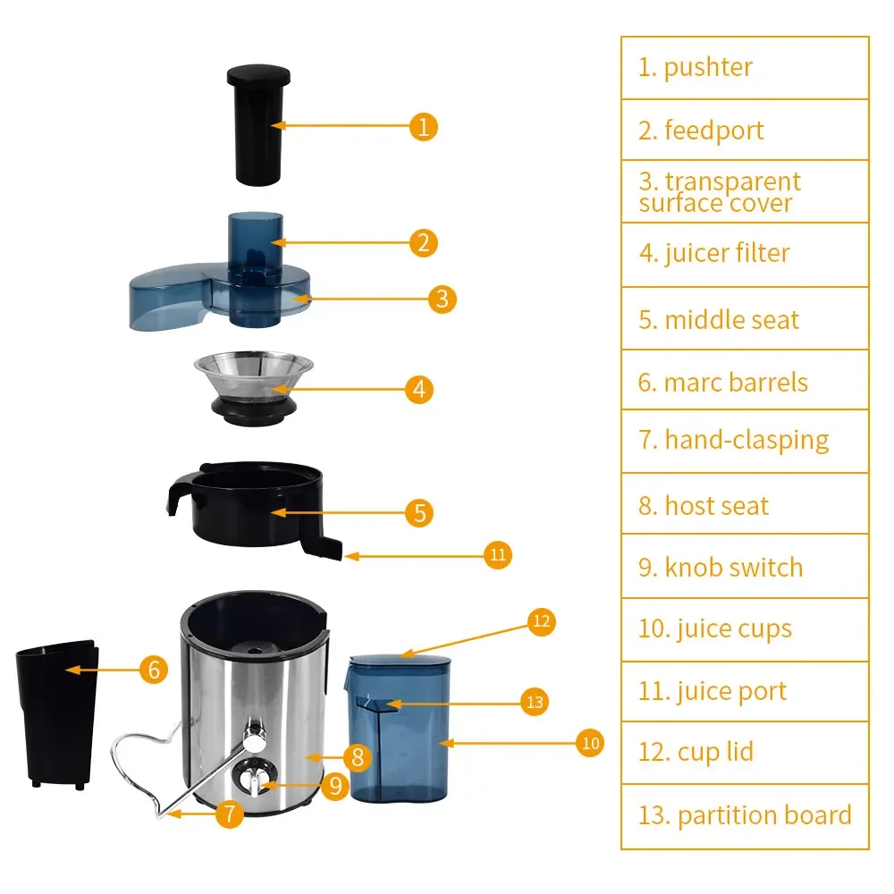 US New Item stocked multi-functional juicer 110V 400W Sliver Vegetable fruit carrot frying milk machine original juicer machine 3