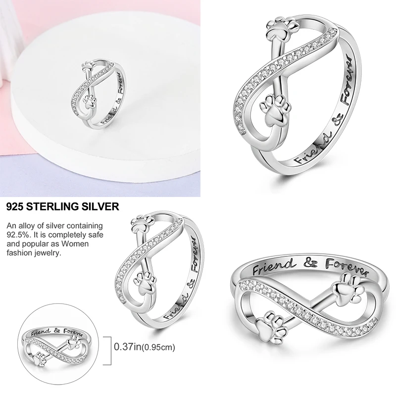 New 100% Real S925 Silver Rings For Women Original Eternal Claw Seal  Ring  Engagement Wedding Anniversary Jewelry Gift Hot 3
