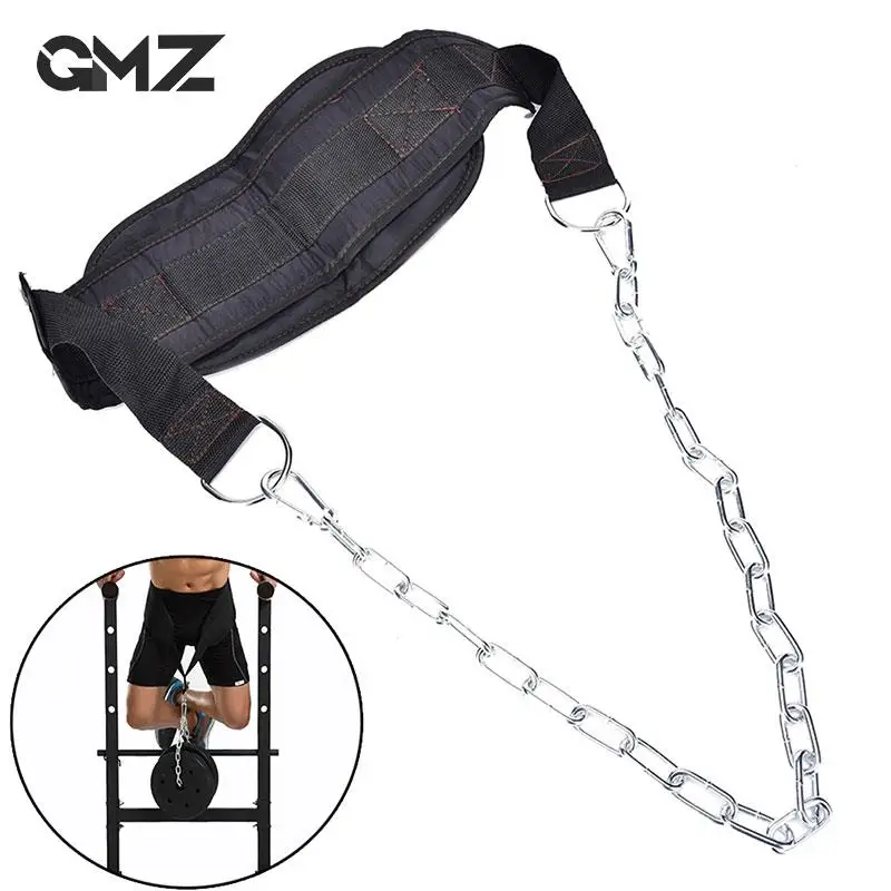 Weight Lifting Belt With Metal Chain Waist Strength Training Pullup