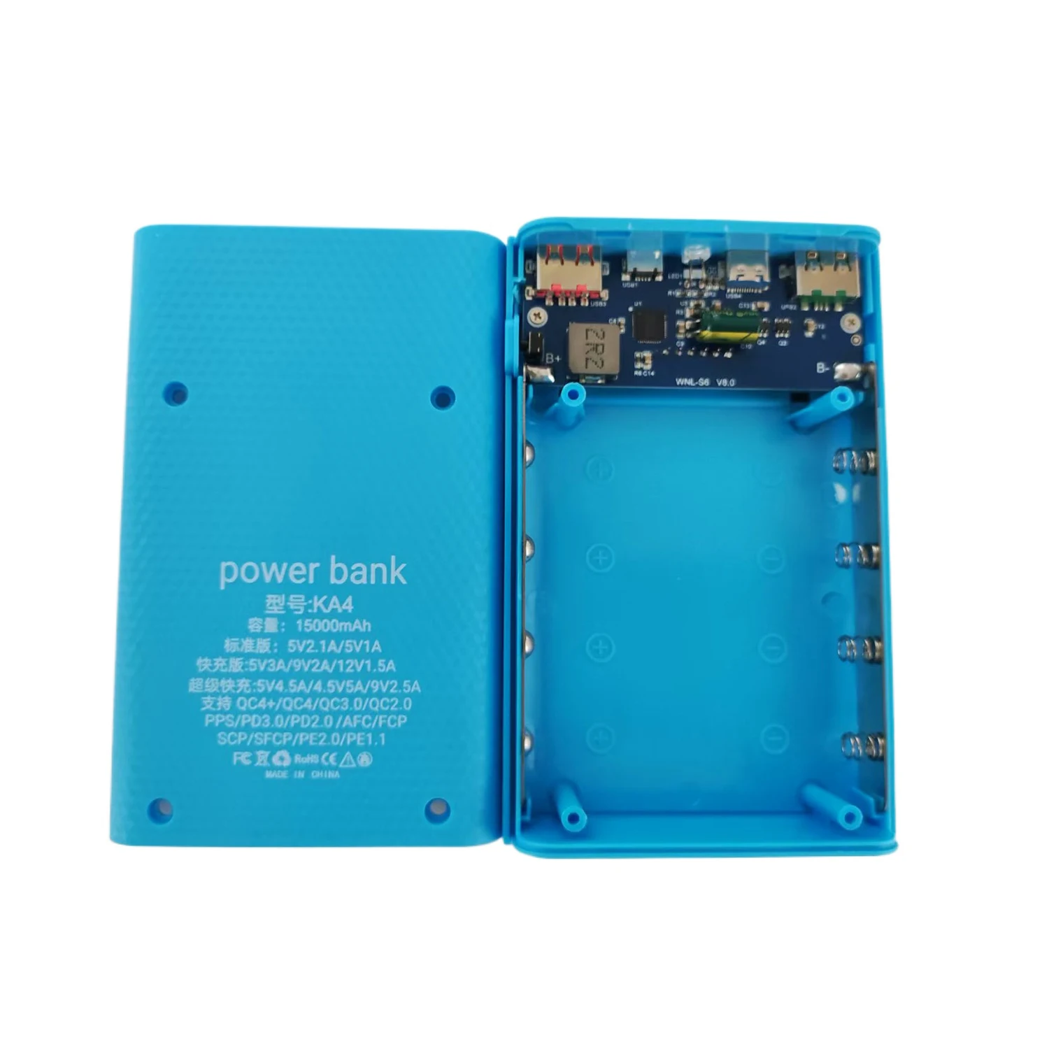 용접 없는 6*18650 배터리 보관함 2 USB 파워 뱅크 케이스 22.5W DIY 쉘 18650 배터리 홀더 케이스 PD QC 3.0 고속 충전