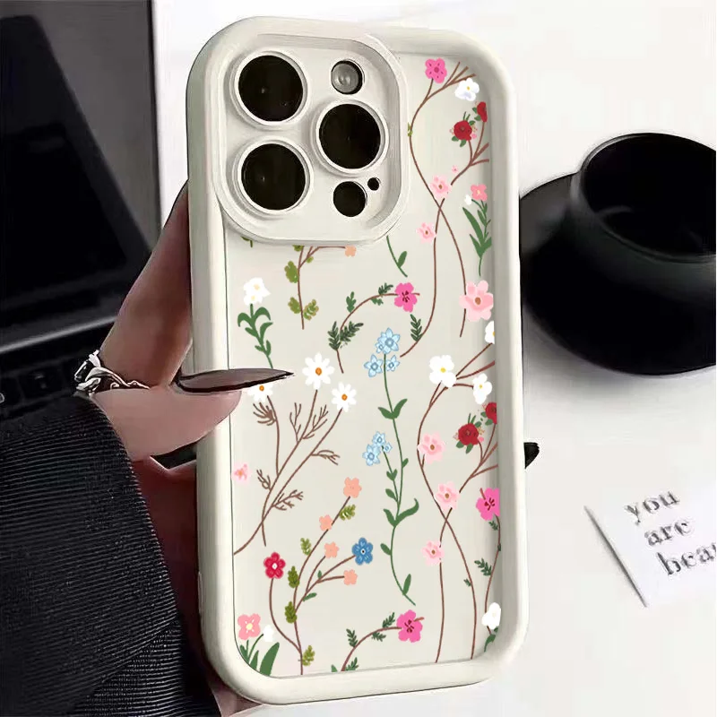 Cute Floral Pattern Matte Silicone Shell Case