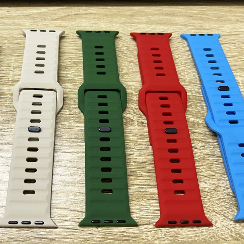 Silicone Strap For Apple Watch ultra 2 Band 44mm 49mm 45mm 42mm 40mm 41mm 38mm sport correa bracelet iwatch Series 7 6 3 se 8 9