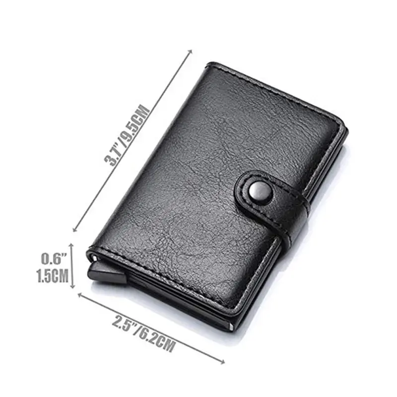 Wallet Card Holder ID Credit Bank Card Holder Hasp Wallet Men Anti Rfid Blocking Protected Magic PU Leather Slim Mini Small Money Wallets Case