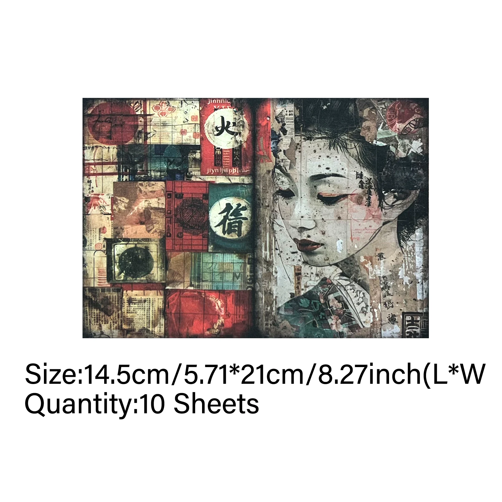 Viguscraft A5 Size Vintage Day Series Old Newspaper Lotus Woman Junk Diary Magazine Scrapbooking 10Sheets