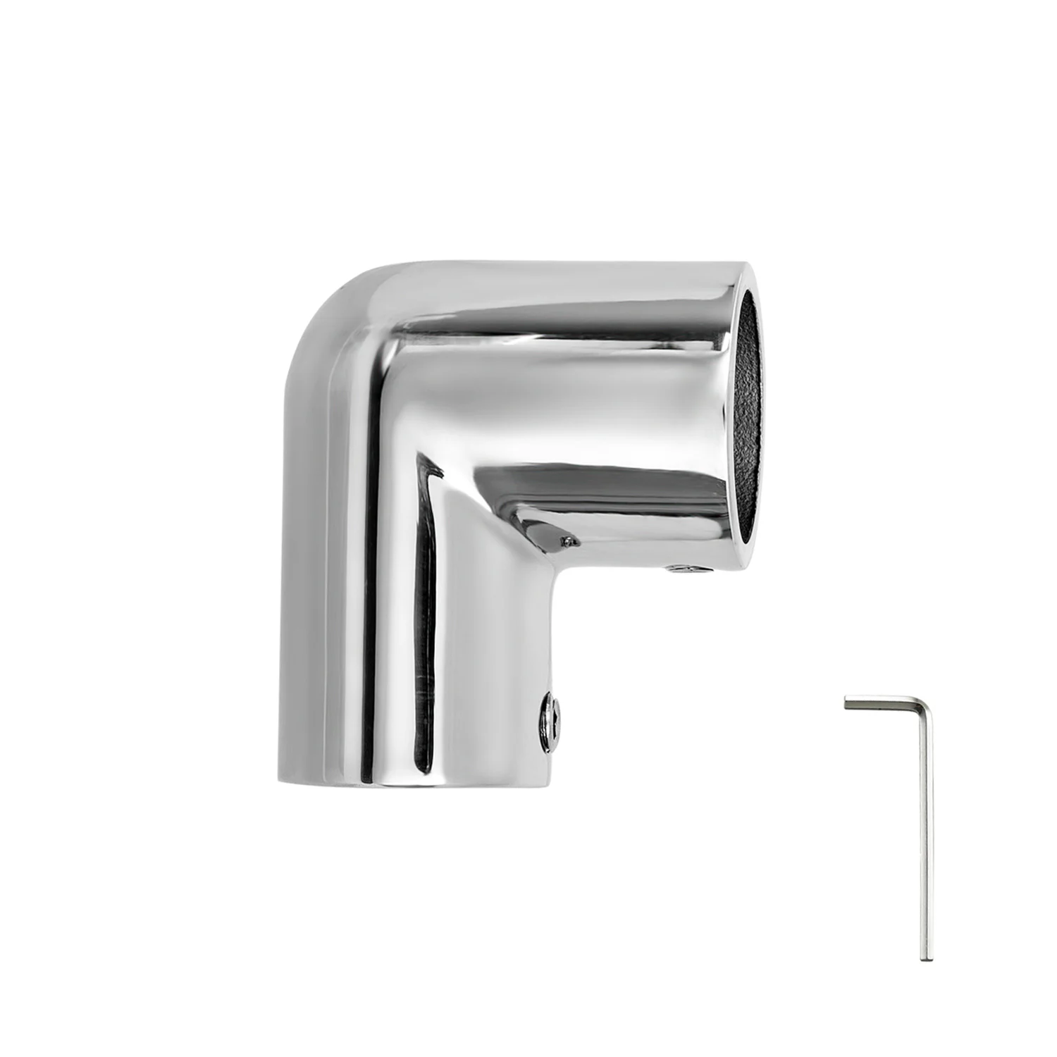 Heavy Duty Boat Handrail Fitting, 2-Way 90 Degree Elbow Hardware, 316 Stainless Steel, Pipe Connector for 7/8 Inch (22  MM)
