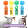 No. 1-500 Sheep Ear Tag Signs with The Word Ear Laser Typing Copper Head Earrings Farm Animal Identification Card 100Pcs 4
