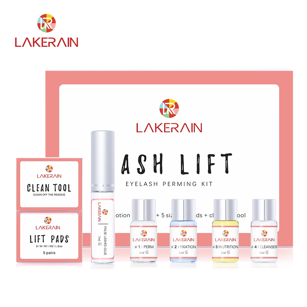 Lakerain Lash Lift Kit Semi-Permanent Eyelash Lifting Perming Lotion Fixation Glue Curly Lasher Beauty Salon Home Use Pro Kit professional eyelash perming kit full eyelash lift salon beauty perm lotion for eyelash perming kit