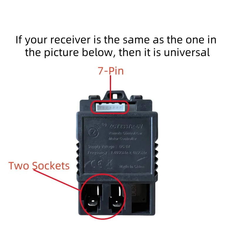 어린이 전기 자동차 수신기 컨트롤러 메인 보드 원격 제어 액세서리 국경 간 ZCY2337R-6V ABS 소재