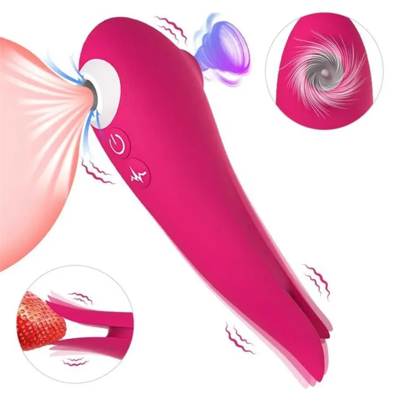 

10 Frequency Nipple Sucking Vibrator Sex Toy Oral Clitoris Tongue Licking Sucker Stimulate Jump Egg Female Masturbation Massager