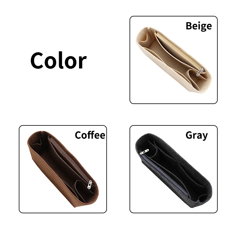 Organizer Inserts Fits For HERBAG Felt Cloth Bag Liner Hangbag Travel Storage Bags Makeup Cosmetic Bag Tote Storage Base Shaper 4