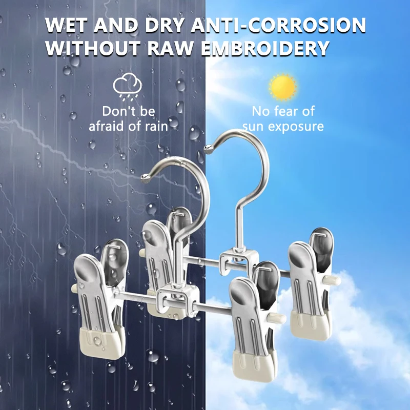 Stainless Steel Multi-Functional Hook Clip for Clothes Hangers Wardrobes for Storing Trousers