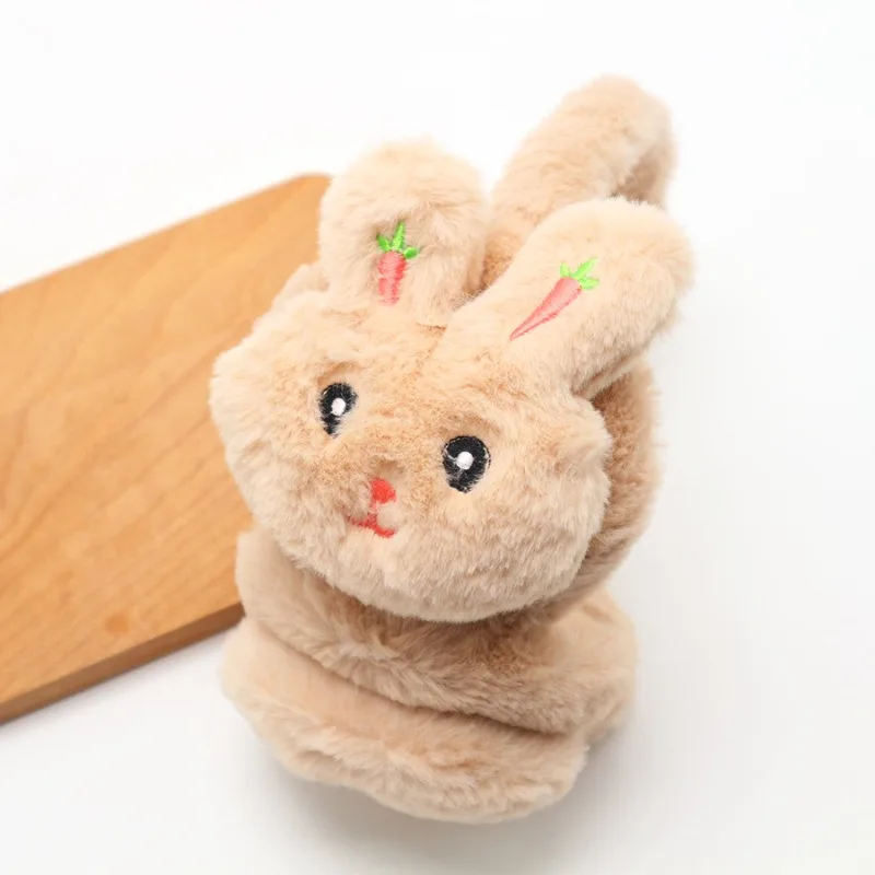 Cartoon Rabbit Winter Warm Earmuffs for Children Girls Plush Thick Soft Ear Cover Ear Protection Warmth Muffs for Women Kids