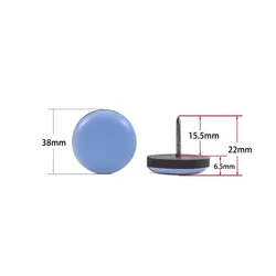 20 - Pack Round Furniture Leg Floor Protectors with Nail - on Sliders - Noise - Reducing Pads (38mm)