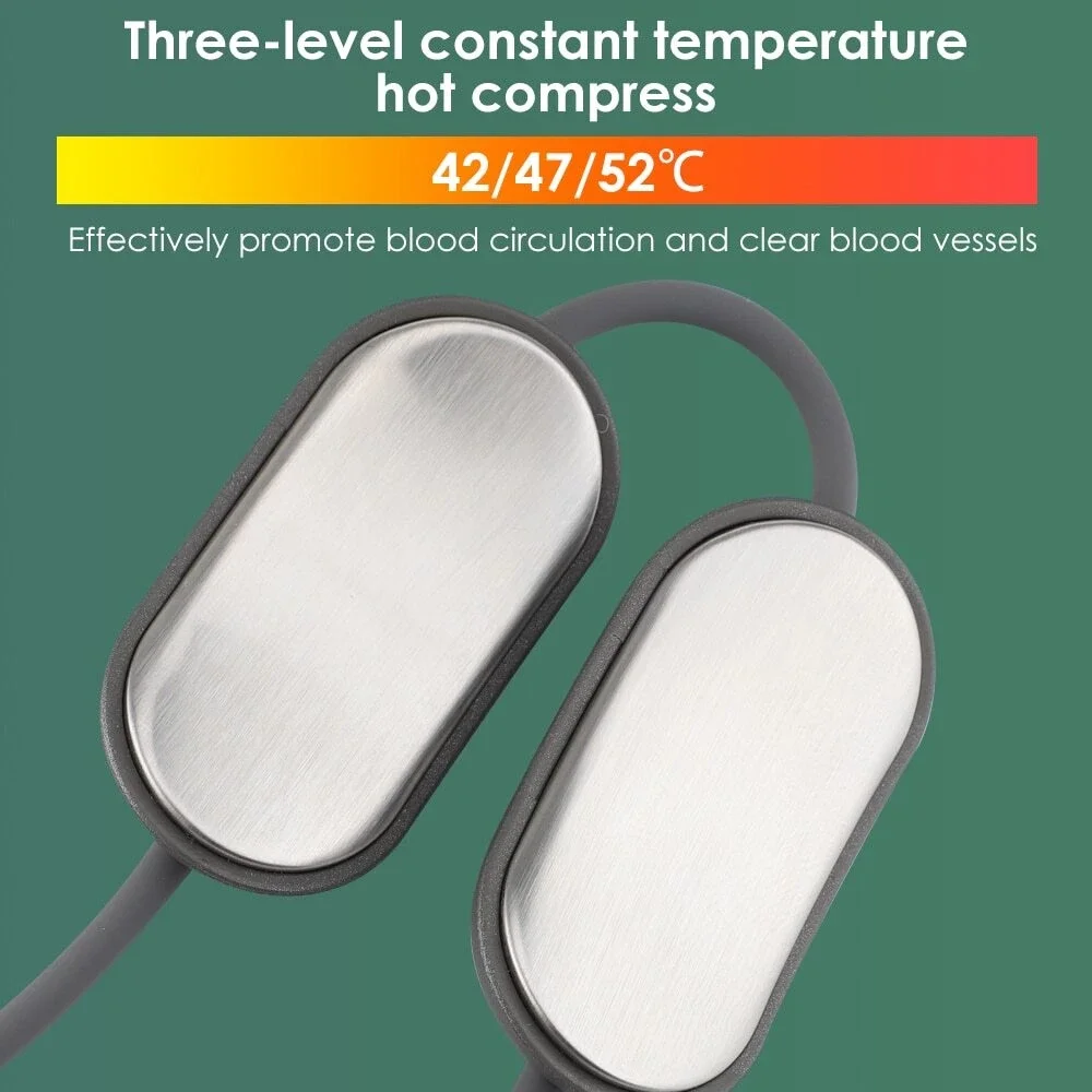 Masajeador Inteligente para Cuello con EMS y TENS Eléctricos, Collar Protector Cervical con Compresa Caliente para Relaj