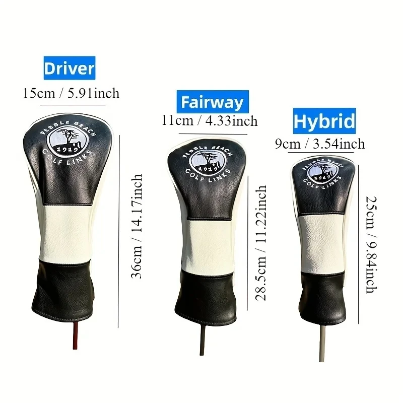 1pc/4pcs Small Tree Pattern Golf Club Head Cover, For Driver Fairway Wood Hybrid, Pu Leather Golf Accessory for Club