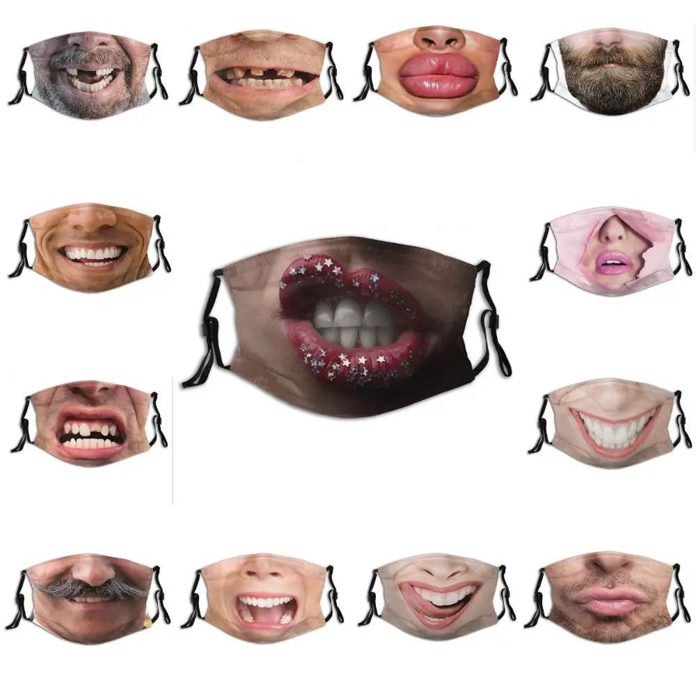 3D Breathable Funny Printed Facial Expression Mask for Creative Cosplay Parties