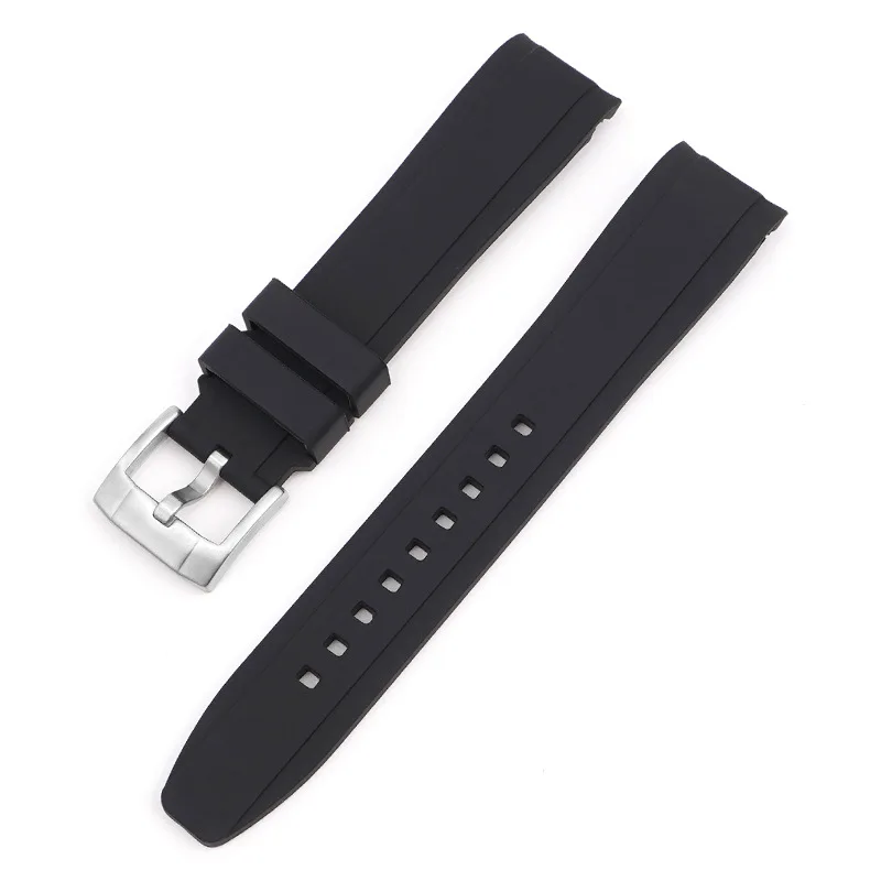 Curved End Silicone Rubber Watch Strap - Universal Diving Bracelet