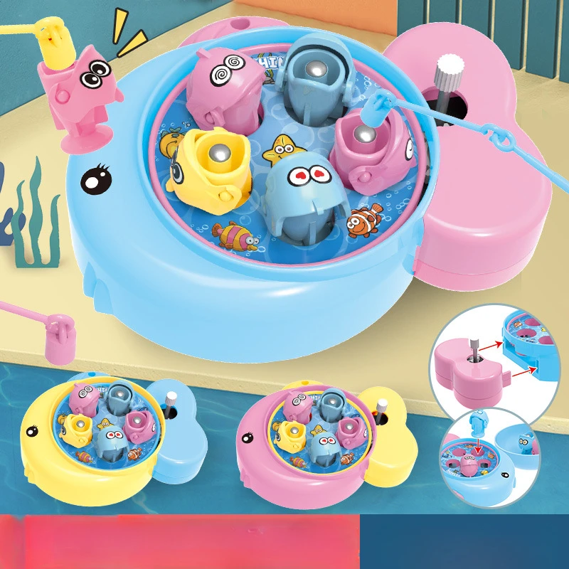 

Wind-up Fishing Set Twist Egg Toy Mini Trumpet Fishing Game Child Parent-child Interaction Baby Toys Girls From4-6 Years Old