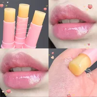 1PC Natural Peach Lip Balm Long-lasting Moisturizing Lipstick Temperature Change Color Lipstick Anti-drying Hydration Lip Care 2