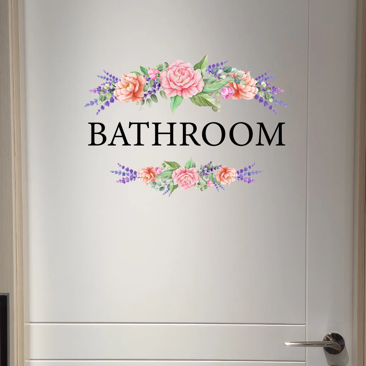 30*20cm Plant Flower Bathroom Cartoon Wall Sticker Door Sticker Toilet Living Room Bedroom Restaurant  Decorative Wall Sticker