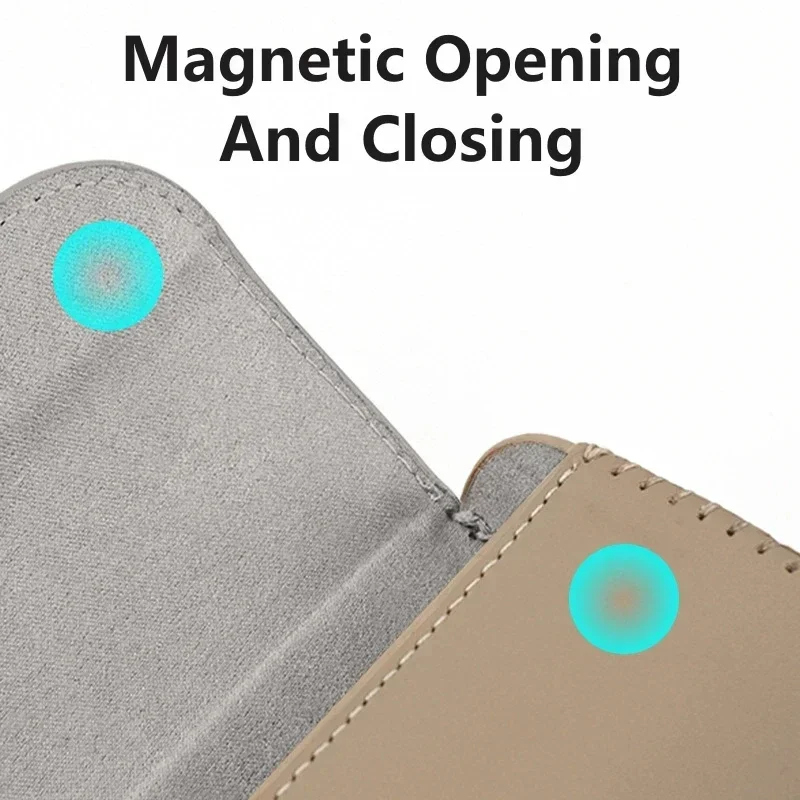 Premium Leather Sun Visor Glasses Holder & Organizer