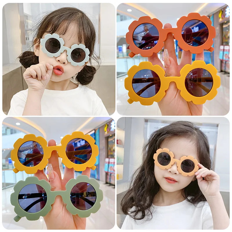 Children Sunglasses Kids Sunglasses Summer Acrylic Flower Outdoor Sun Protection UV400