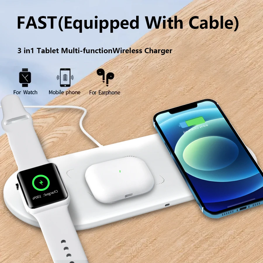 300W 3 In 1 Wireless Charger Stand Pad Super Fast Charging Dock Station for Apple Devices iPhone 16 15 14 13 iWatch 1-9 Airpods