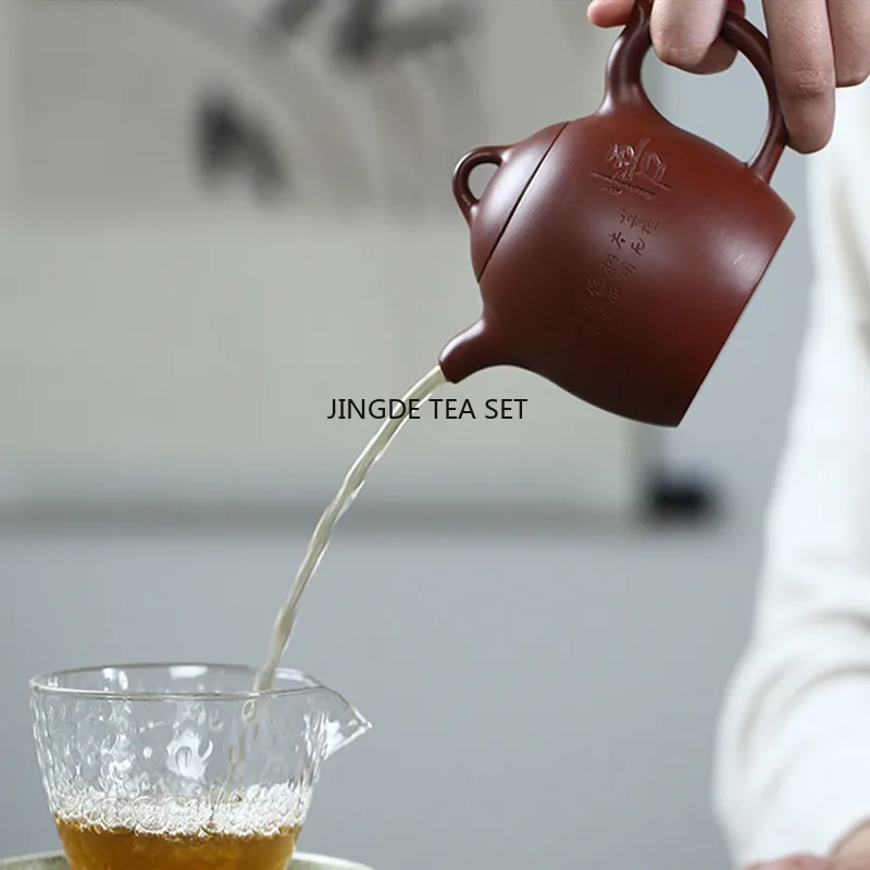 320ml Yixing purple clay teapot raw ore red mud handmade beauty and health pot Kung Fu tea set business gift