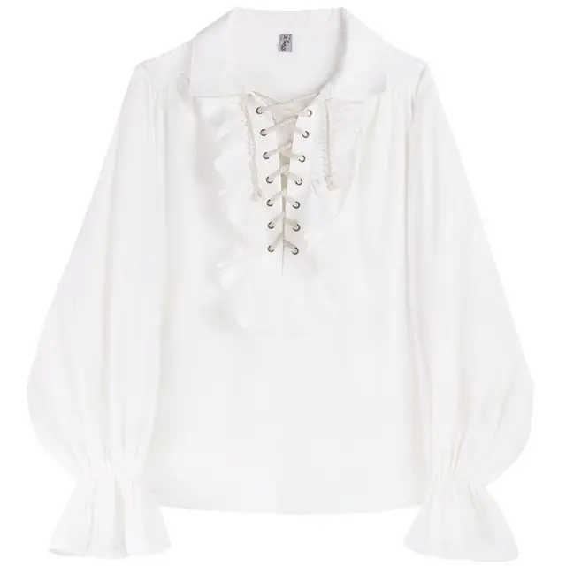 Flare Sleeves Ruffles V-neck Tops 5