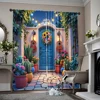 2pcs, spring summer Curtains Mexican Cactus Garden Prints Light Filtering Curtains Durable 100% Polyester Fabric Art Deco 1