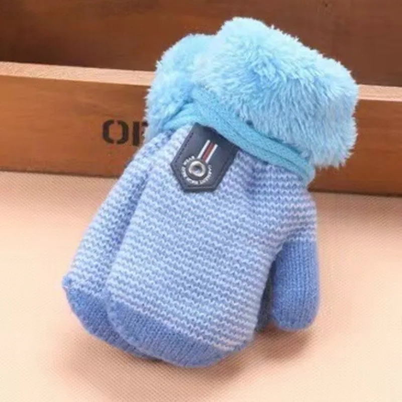 Baby Boys Girls Winter Knitted Gloves Warm Rope Full Finger Mittens for Children Toddler Kids Accessories 6