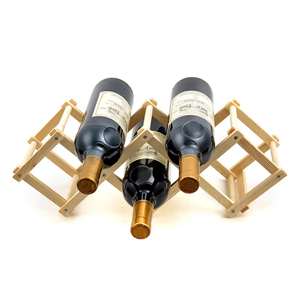 Modern Metal Portable Wine Rack Wine Bottle Storage Storage Stand Tripod Tabletop Rack 6 Bottle Holder Display