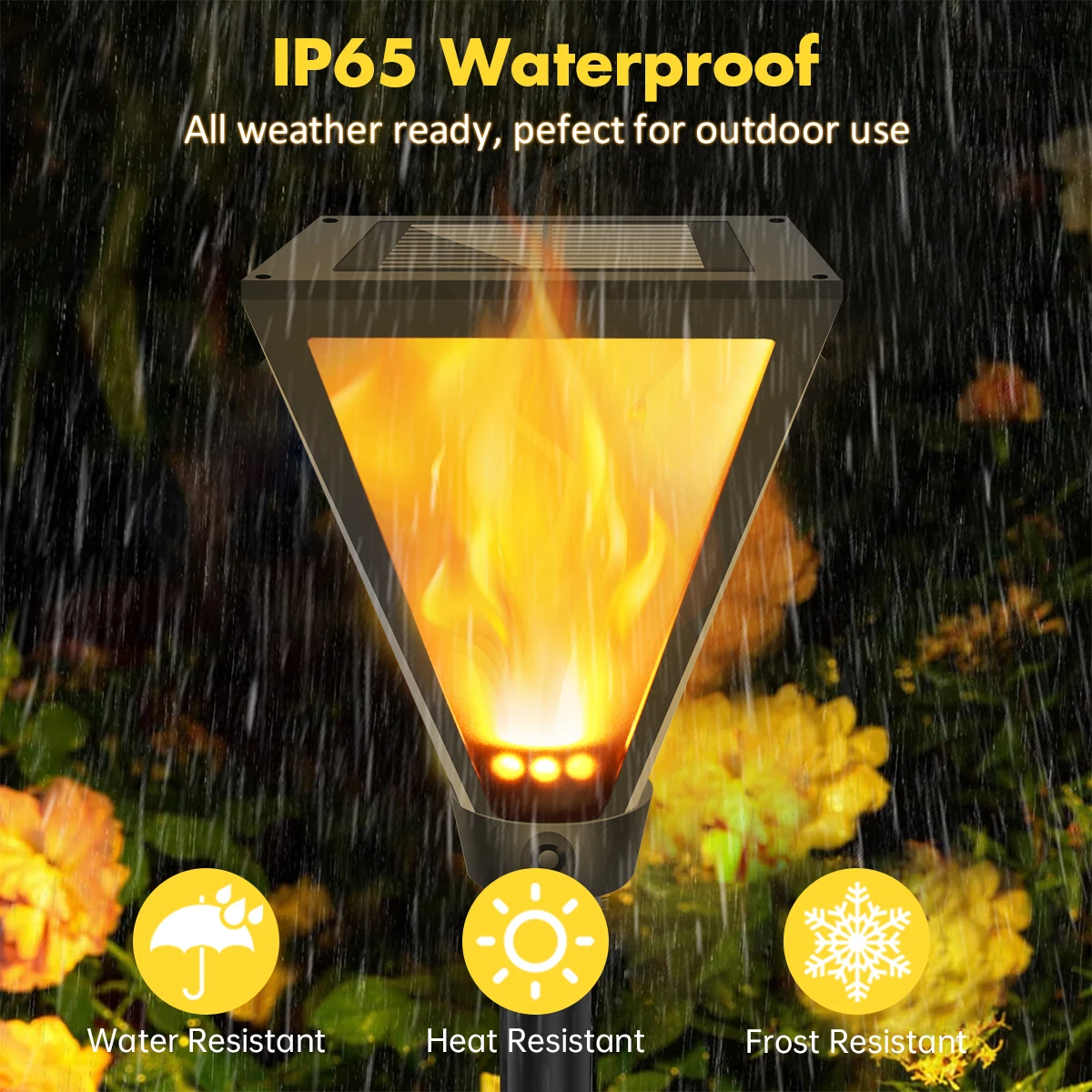 Solar Outdoor Lights Solar Torch Lights with Flickering Flame Waterproof Solar Powered Pathway Lights Landscape Decorative Light 4