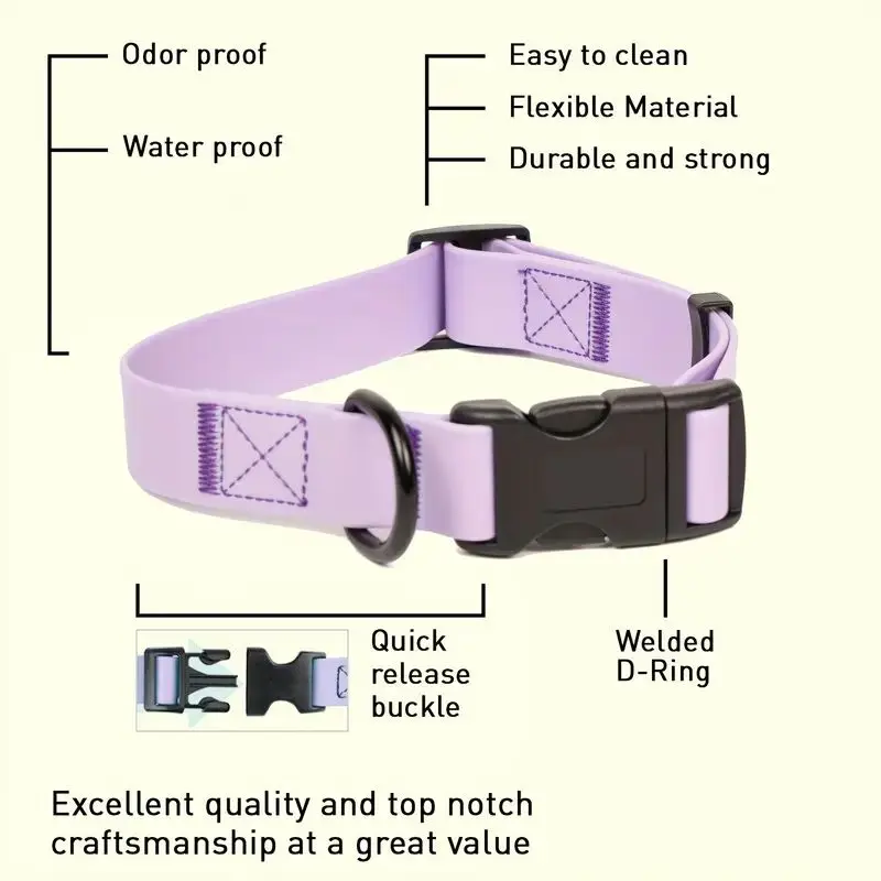 Dog Collar, Pet Leash Set, Dog Traction Rope, Dog Seatbelt Leash, Dog Collar and Leash Set Adjustable Dog Collar PVC Waterproof Leash For Small Medium Large Dogs
