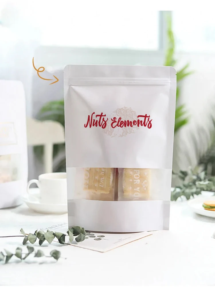 Custom Resealable Ziplock Food Pouches with Clear Window – Stand-Up Doypack Bags for Sn... - SKU RFP16383 - UGI Packaging