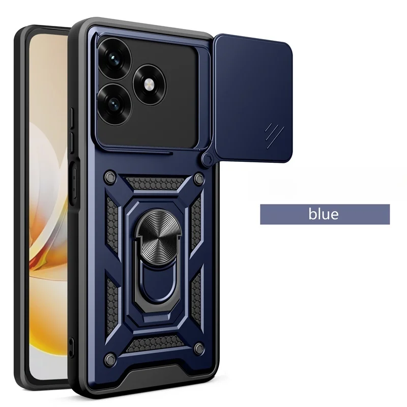 Rugged Armor Magnetic Ring Case with Slide Lens Protector