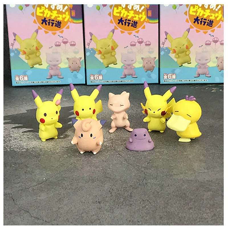 

Pokemon Action Figure Series Electric Shock Pikachu Ditto Mew Clefairy Psyduck Ornaments Model Toy Unisex