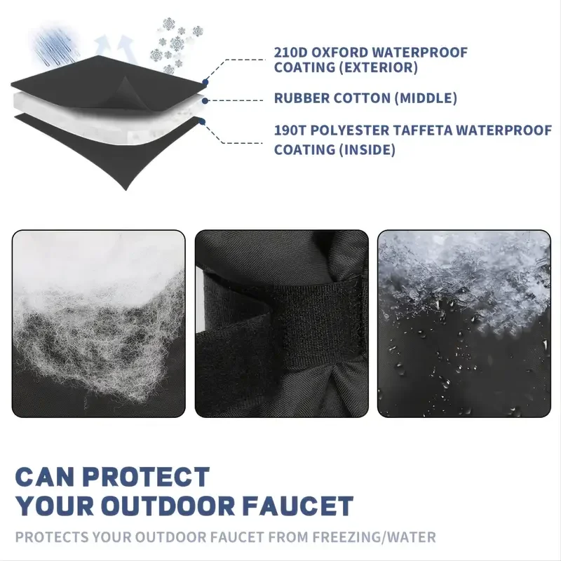 Outdoor Faucet Cover for Winter Outdoor Water Faucet Cover Socks for Winter Freeze Protection PipeInsulation Reusable Waterproof