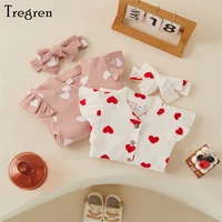 Mädchen Jumpsuit mit Herz-Print und Schleife – Bild 2