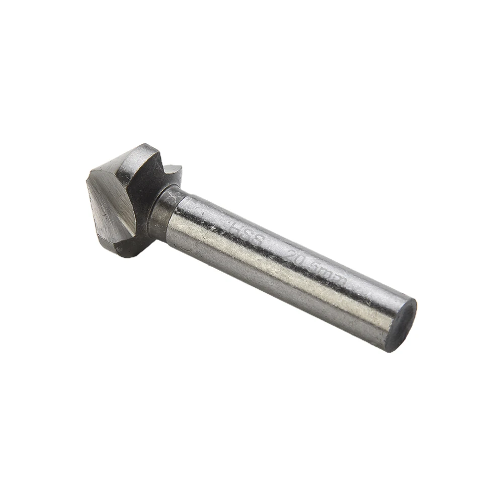 Utoolmart Countersink Drill Bit Set 6.3mm 8.3mm 10.4mm 12.4mm 16.5mm 20.5mm Round Shank 90 Degree 3 Flute Titanium Chamfer Tool for Woodworking HSS 6pcs