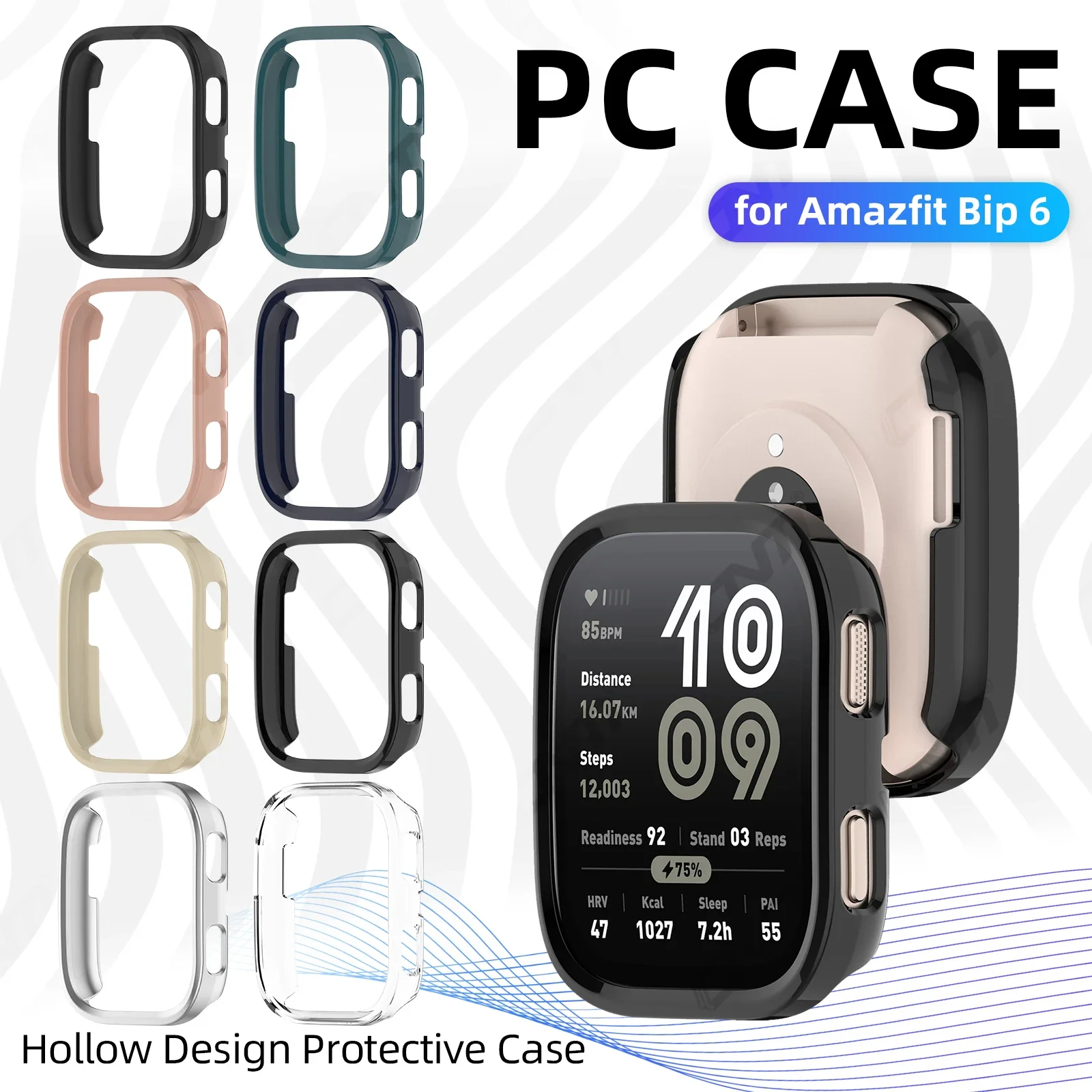 Durable Shockproof Hard Case Cover for Smartwatches - Sleek Protective Bumper Shell with Hollow Out Design