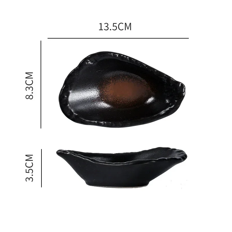 1pc New Creative Sauce Dishes Sushi Plate Japanese Style Ceramic Barbecue Dipping Dishes Fruit Dessert Plates Kitchen Tableware