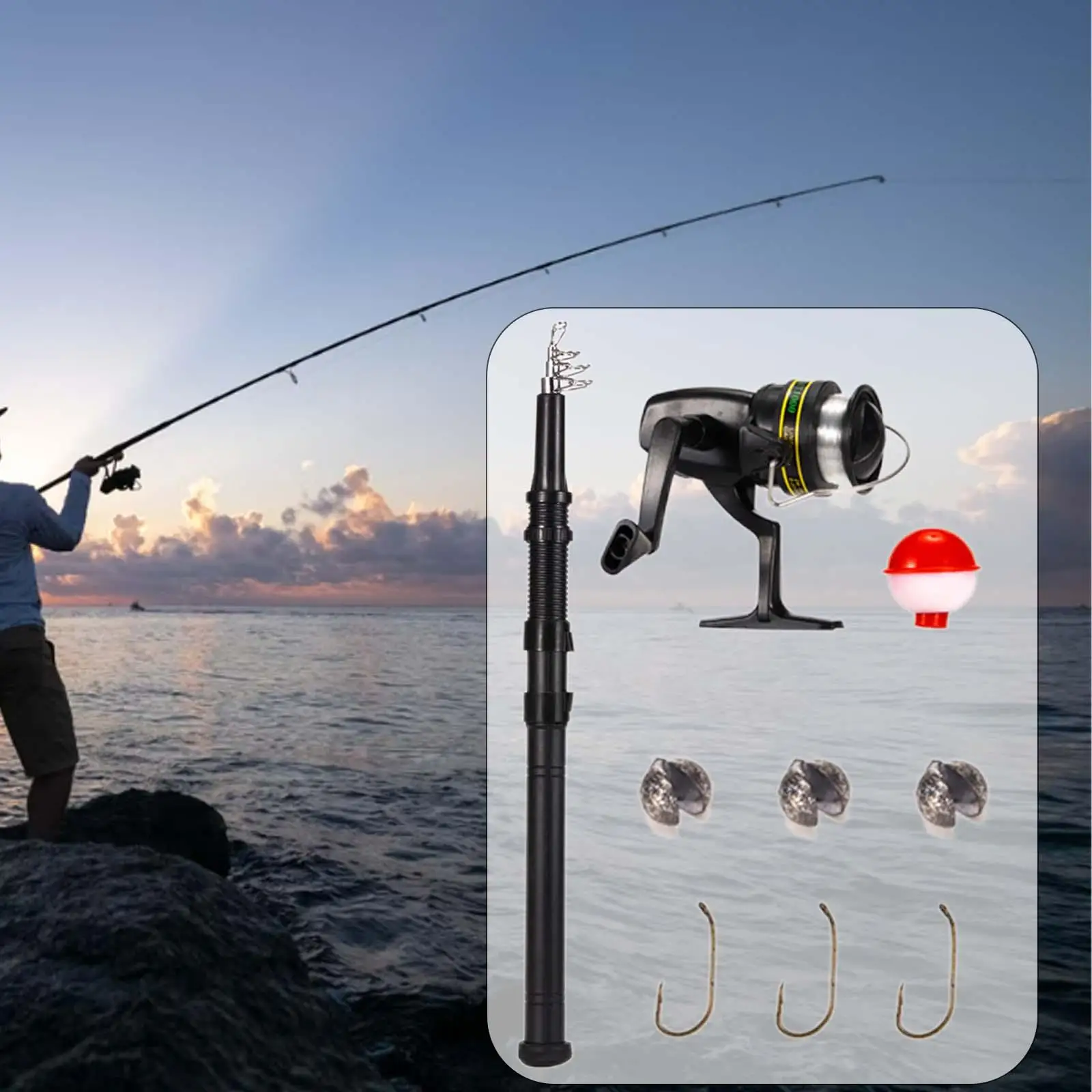 Portable Reel and Fishing Rod Combo Saltwater Lake Trout Tackle Set -  AliExpress