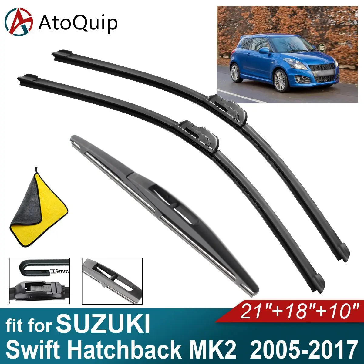 

Задние щетки стеклоочистителя для SUZUKI Swift Hatchback MK2, мягкая резина, переднее лобовое стекло автомобиля