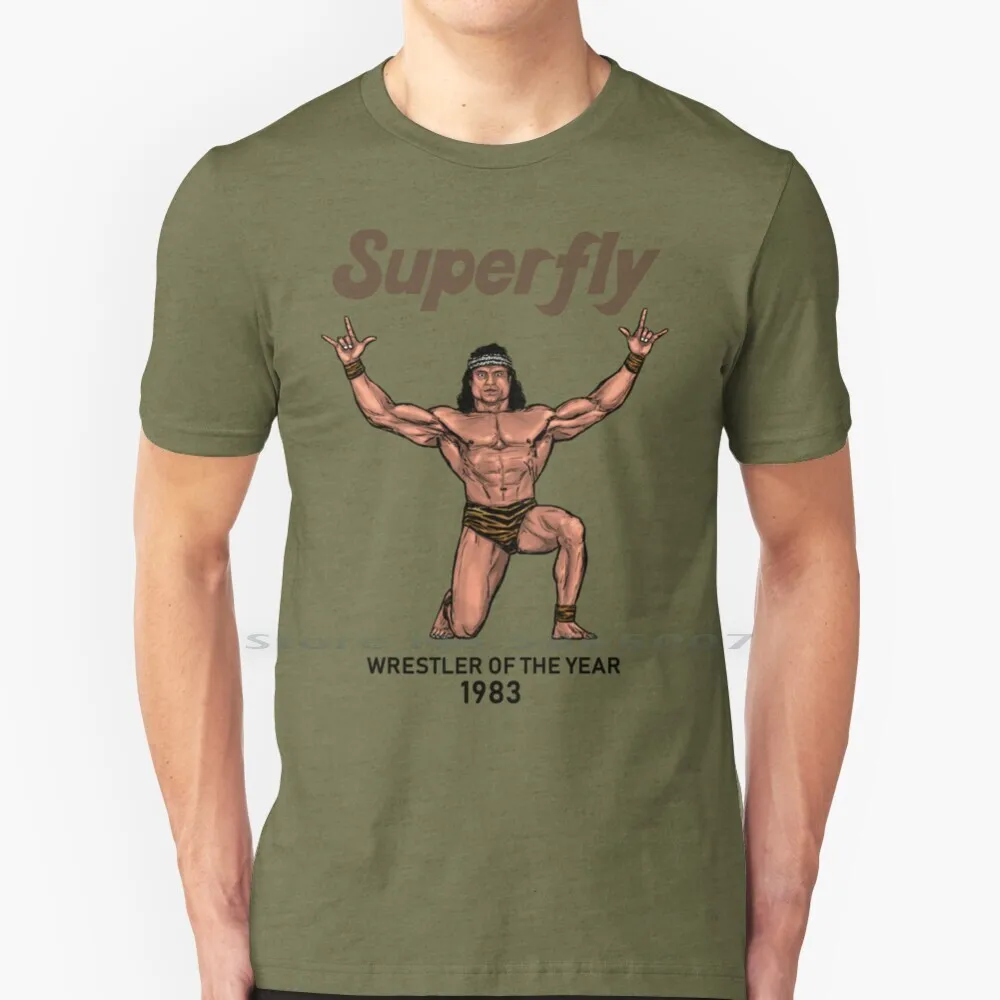 

Superfly-Wrestler Of The Year 1983 T Shirt 100% Cotton Wrassler Snuka Superfly 80s Wrestling Fiji Strongman Bodybuilder Athlete