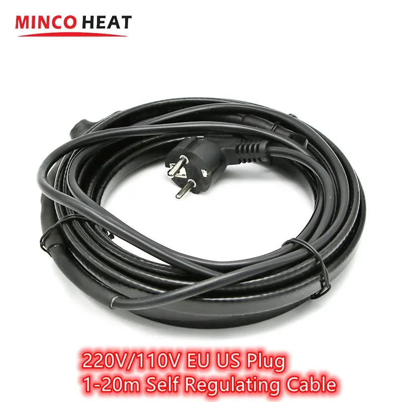 MINCO HEAT EU/US Plug-in Self-adjusting สายทําความร้อน,220 V/110 V สําหรับท่อ Antifreeze Protection,เทอร์โมสตัทในตัว 1
