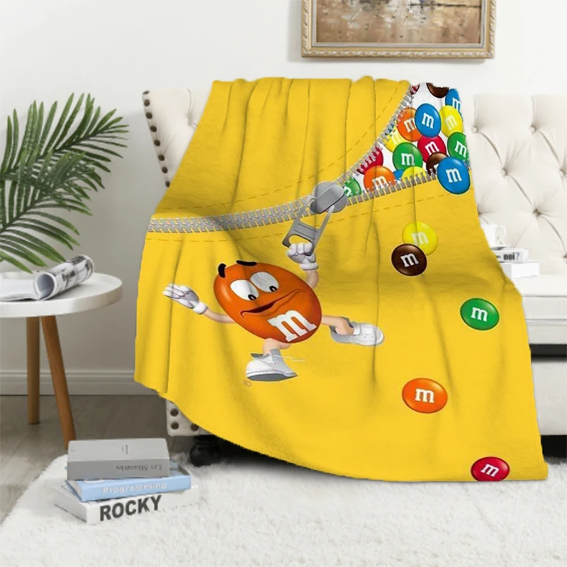 M&M's M and Ms Double Bed Blankets & Throws Fluffy Soft Blankets for Winter Child Blanket Decorative Sofa Blanket Furry Throw 3