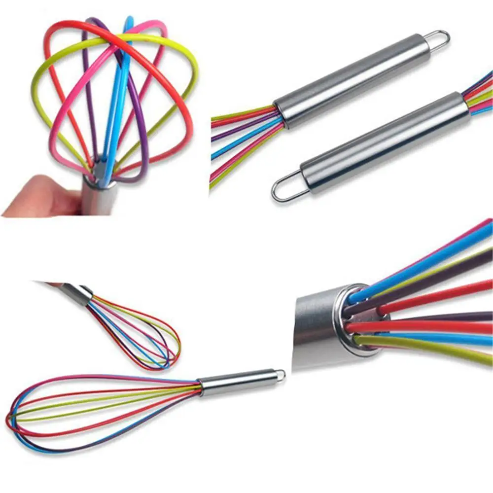 Kitchen Silicone Whisk Heat Resistant Non-Stick Egg Beater